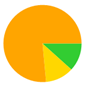 A yellow and green circle with a triangle in the center

Description automatically generated