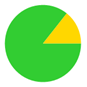 A green circle with a yellow triangle in the middle

Description automatically generated