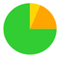 A green and orange pie chart

Description automatically generated