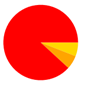 A red circle with a yellow triangle in the center

Description automatically generated