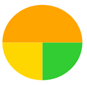 A yellow orange green and a green circle

Description automatically generated
