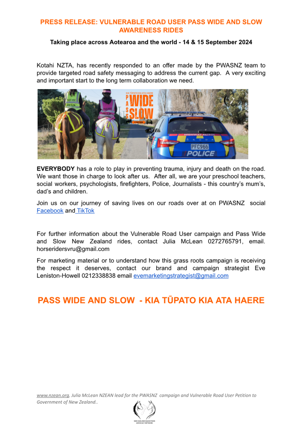A page of a page with text and a horse and a police car

Description automatically generated