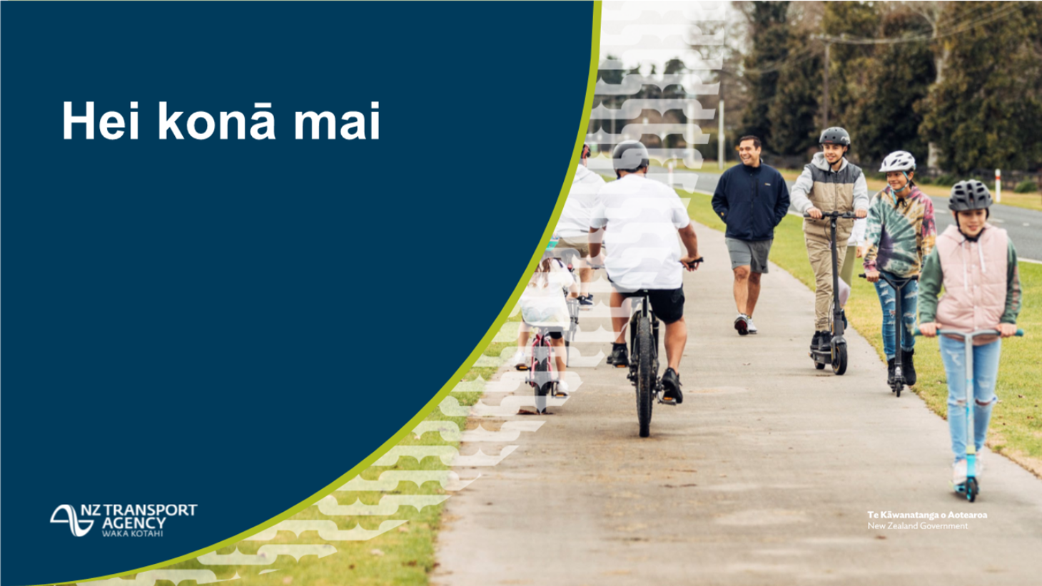 A group of people riding bicycles on a path

Description automatically generated