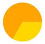 A yellow circle with a light in the center

Description automatically generated