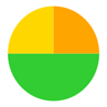 A yellow green and orange circle

Description automatically generated