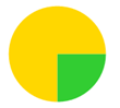 A yellow circle with a green circle

Description automatically generated